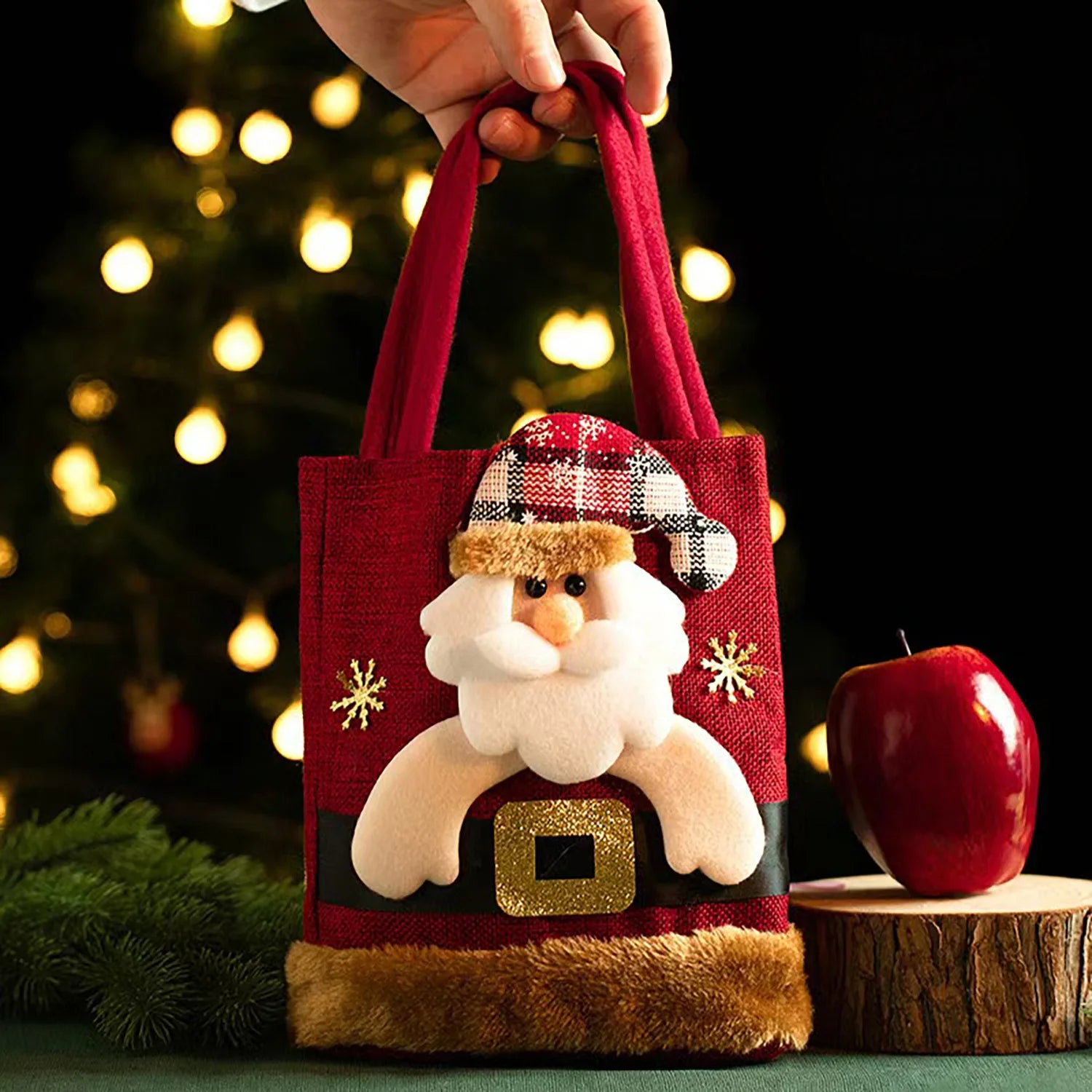 8-Pack Christmas Linen Gift Bags – Santa Candy & Treat Bags 8-Pack Christmas Linen Gift Bags – Santa Candy & Treat Bags