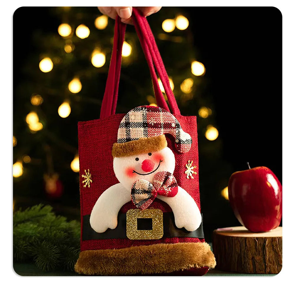 8-Pack Christmas Linen Gift Bags – Santa Candy & Treat Bags 8-Pack Christmas Linen Gift Bags – Santa Candy & Treat Bags