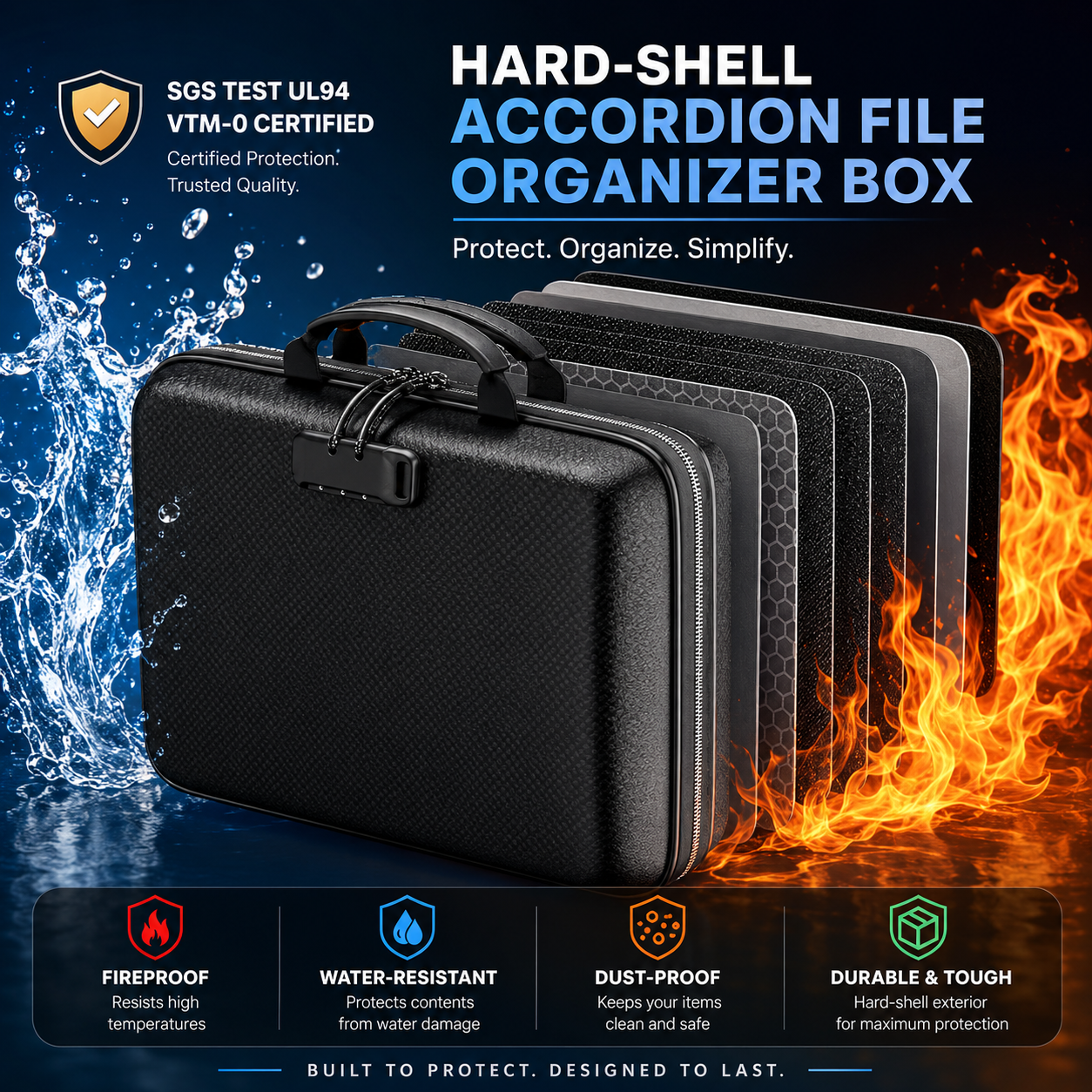 Fireproof Waterproof Document Bag – Case for Passports & Certificates
