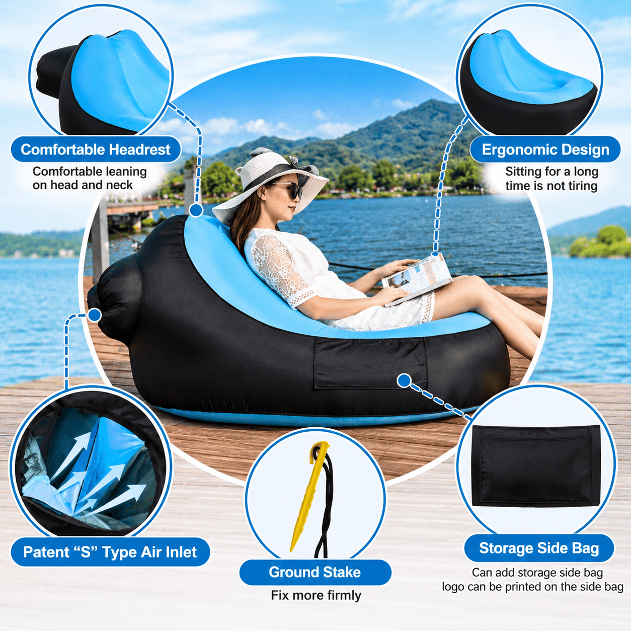 Portable Inflatable Lounger – Outdoor Camping Sofa & Beach Chair