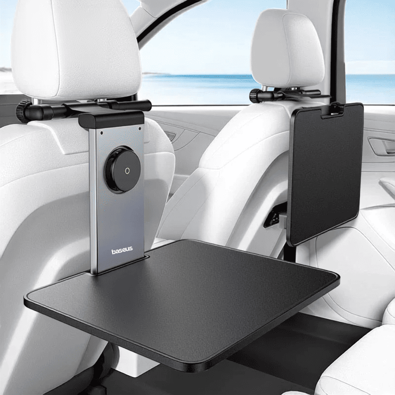 Foldable Car Back Seat Tray – Laptop Desk, Cup & Phone Holder