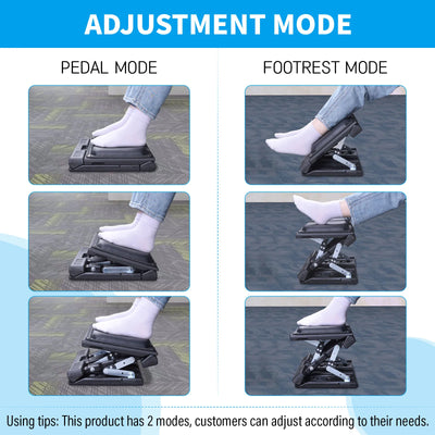 Height Adjustable Under Desk Footrest – Ergonomic Foldable Office Foot Support