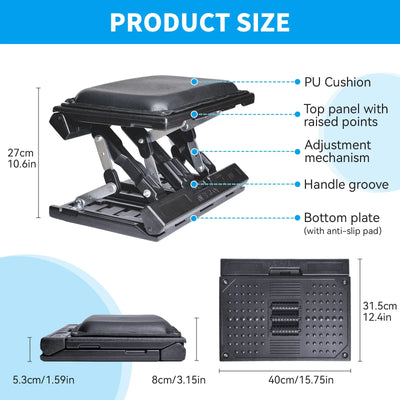 Height Adjustable Under Desk Footrest – Ergonomic Foldable Office Foot Support
