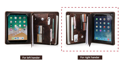 Leather Portfolio Organizer for MacBook & iPad – Travel Document Bag