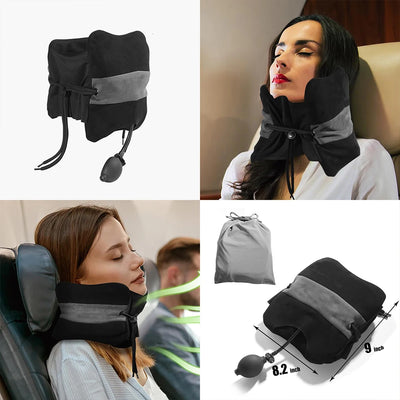 Inflatable Travel Neck Pillow – Adjustable Neck & Shoulder Support