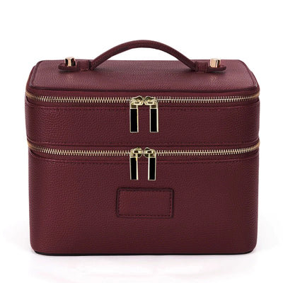 Travel Makeup Bag for Women – Large Double-Layer Cosmetic Organizer