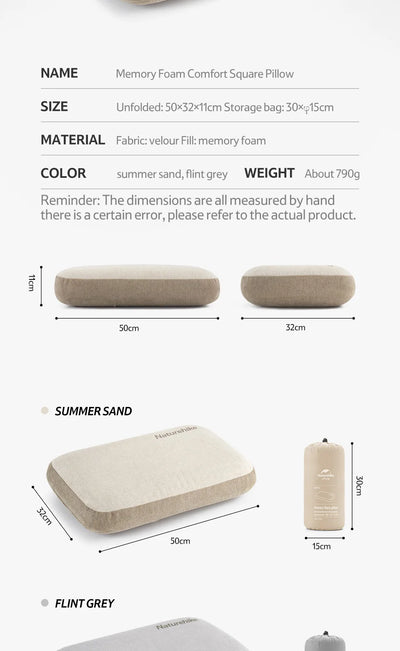 Foldable Memory Foam Camping Pillow – Ultralight Travel & Outdoor Pillow