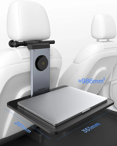 Foldable Car Back Seat Tray – Laptop Desk, Cup & Phone Holder