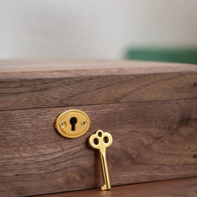Solid Wood Travel Jewelry Box with Lock – Portable Jewelry Organizer