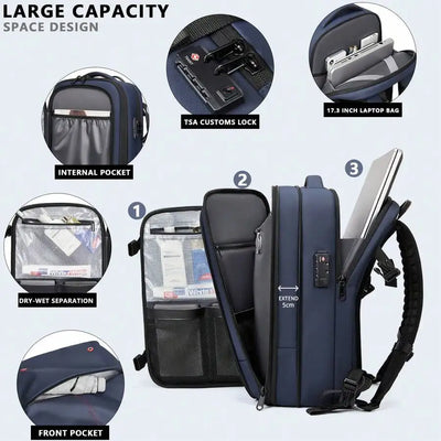 Compressible Travel Backpack – Expandable Outdoor Hiking Backpack