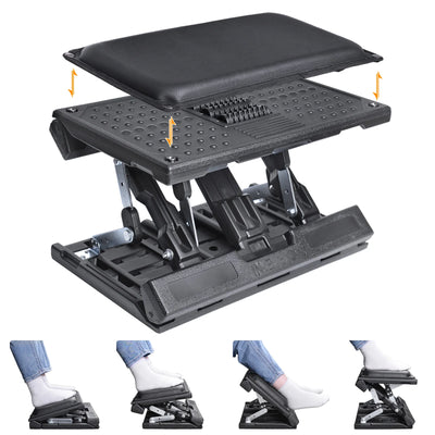 Height Adjustable Under Desk Footrest – Ergonomic Foldable Office Foot Support