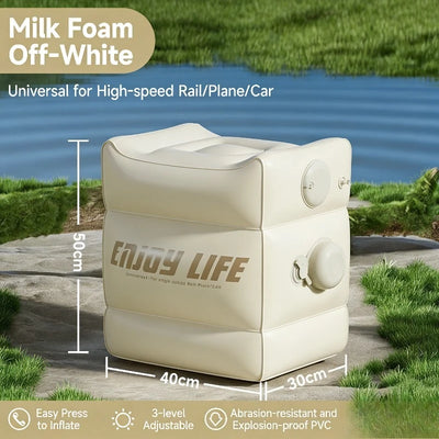 Inflatable Travel Footrest – Adjustable Height Footstool for Airplane & Train