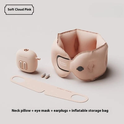 U-Shaped Inflatable Travel Pillow – Foldable Portable Neck Support Cushion