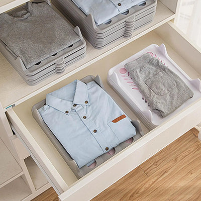 Stackable Clothes Organizers – 5-Piece Interlocking Shirt & T-Shirt Storage