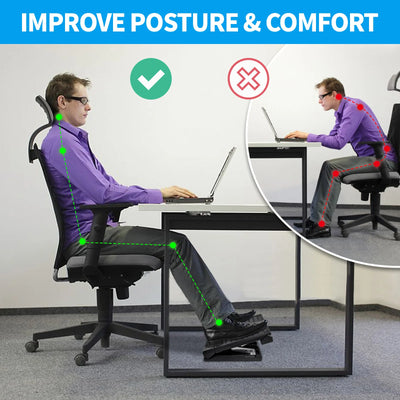 Height Adjustable Under Desk Footrest – Ergonomic Foldable Office Foot Support