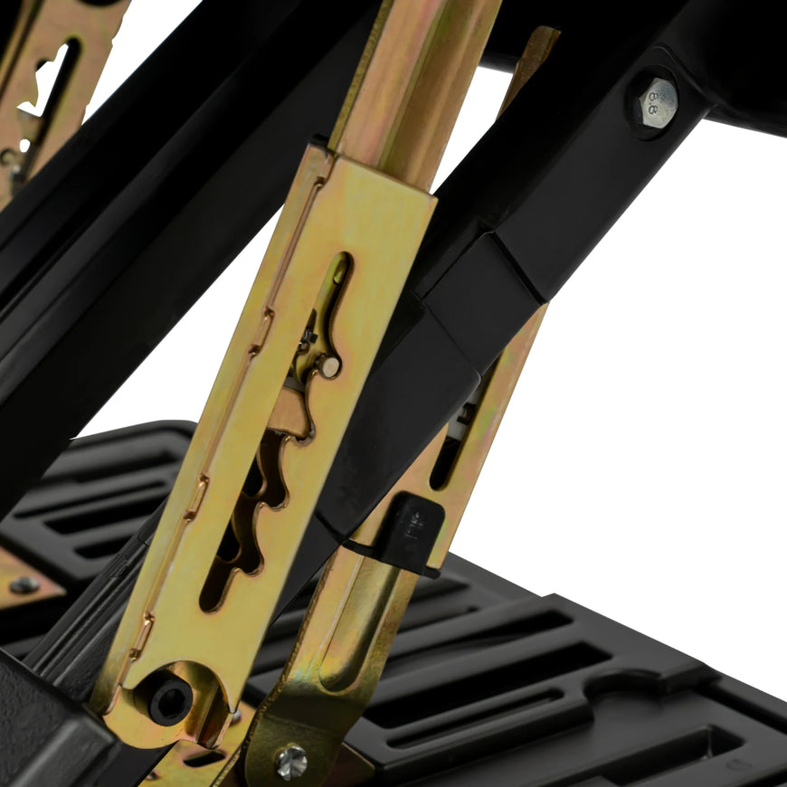 Gold bow and arrow design on a black background