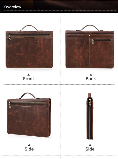 Leather Portfolio Organizer for MacBook & iPad – Travel Document Bag