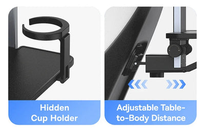 Foldable Car Back Seat Tray – Laptop Desk, Cup & Phone Holder