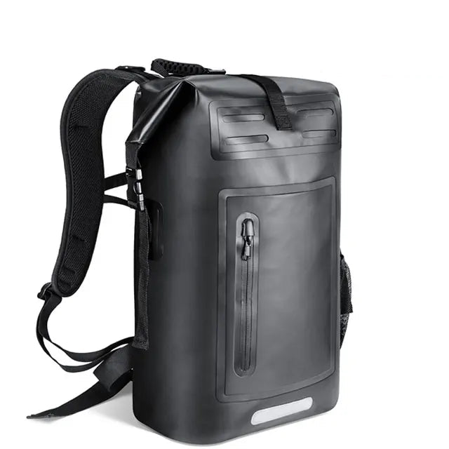 Black backpack with a zipper pocket on a white background, labeled '35L'.