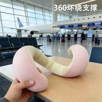 360° Adjustable Travel Pillow – Foldable U-Shaped Neck Support