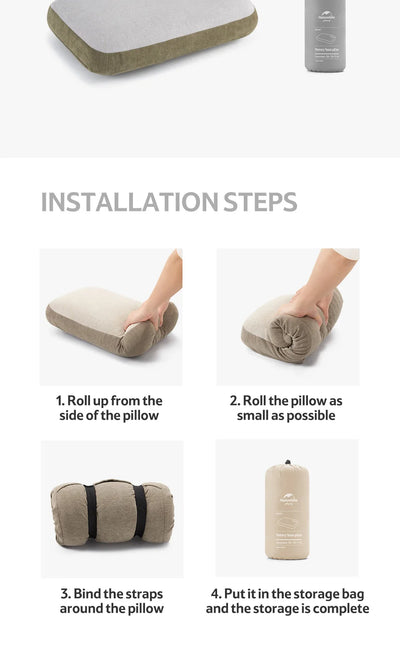 Foldable Memory Foam Camping Pillow – Ultralight Travel & Outdoor Pillow