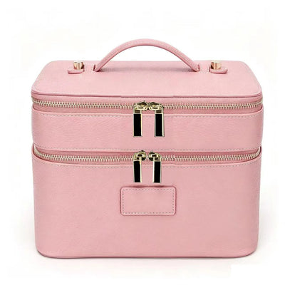 Travel Makeup Bag for Women – Large Double-Layer Cosmetic Organizer
