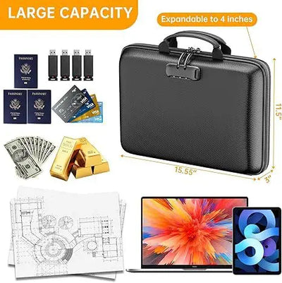 Fireproof Waterproof Document Bag – Portable Hard Case for Passports & Certificates