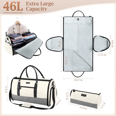 Convertible Garment Duffel Bag with Shoe & Toiletry Compartments