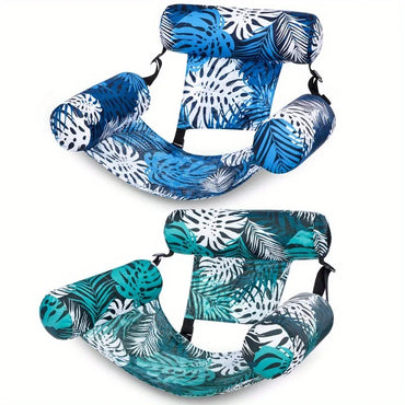 Two blue and white patterned seat belts on a white background
