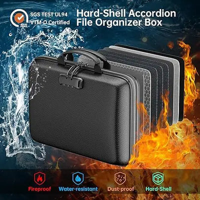 Fireproof Waterproof Document Bag – Portable Hard Case for Passports & Certificates