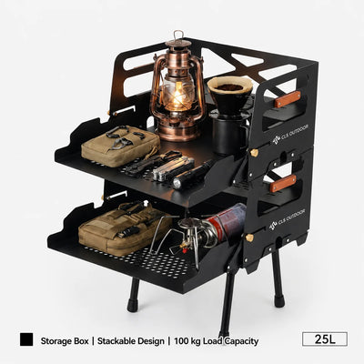 25L Camping Storage Box – Folding Table & Car Trunk Organizer