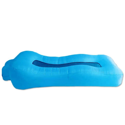 Blue inflatable pillow with dimensions and Otautau logo on a white background