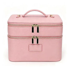 Travel Makeup Bag for Women – Large Double-Layer Cosmetic Organizer