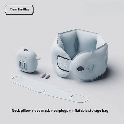 U-Shaped Inflatable Travel Pillow – Foldable Portable Neck Support Cushion