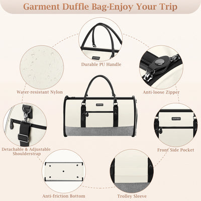 Convertible Garment Duffel Bag with Shoe & Toiletry Compartments