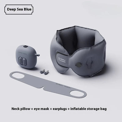 U-Shaped Inflatable Travel Pillow – Foldable Portable Neck Support Cushion
