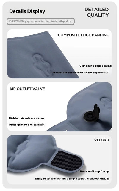 U-Shaped Inflatable Travel Pillow – Foldable Portable Neck Support Cushion