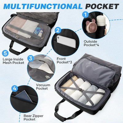 Vacuum Compression Cabin Bag with Pump – Large Capacity Travel Bag