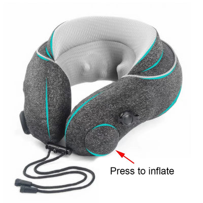 Inflatable U-Shaped Travel Neck Pillow – Portable Neck Support