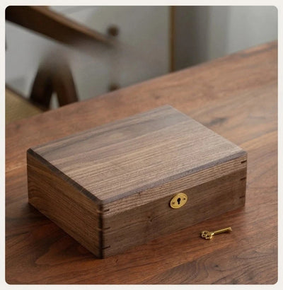 Solid Wood Travel Jewelry Box with Lock – Portable Jewelry Organizer