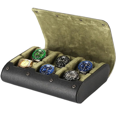 6-Slot Watch Travel Case – Portable Watch Roll & Storage Organizer