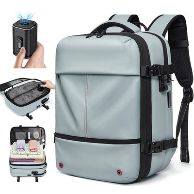 Vacuum Compression Laptop Backpack – USB Charging Travel & Hiking