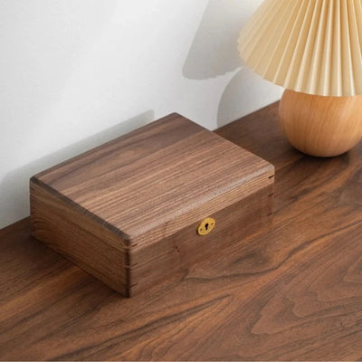 Solid Wood Travel Jewelry Box with Lock – Portable Jewelry Organizer