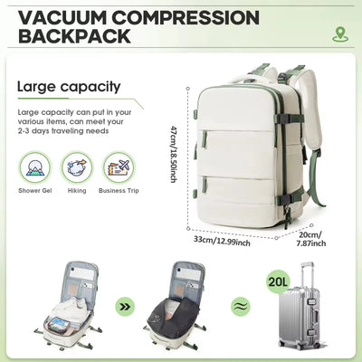 Vacuum Compression Travel Backpack – Waterproof Business Bag