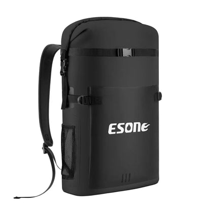 Black backpack with 'ESONE' logo on a white background