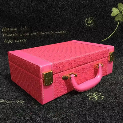 Leather Travel Jewelry Box with Mirror – Double-Layer Jewelry Organizer