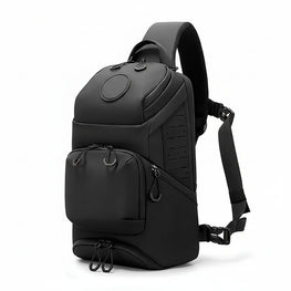 A black BANGE tactical-style backpack with multiple zippered compartments and padded shoulder straps, shown on a clean white background.