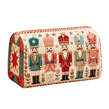Christmas Quilted Nutcracker Makeup Bag – Travel Cosmetic Pouch